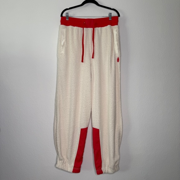 FP Movement Joggers Cuddle Up White Red Plush Trim Microfiber Polyester Size L - Picture 2 of 9